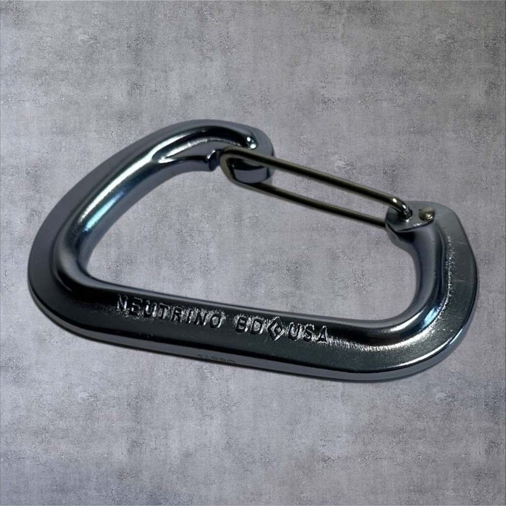 NEW Black Diamond Neutrino Aluminum Wiregate Carabiner - Gray 24kN - Made in USA